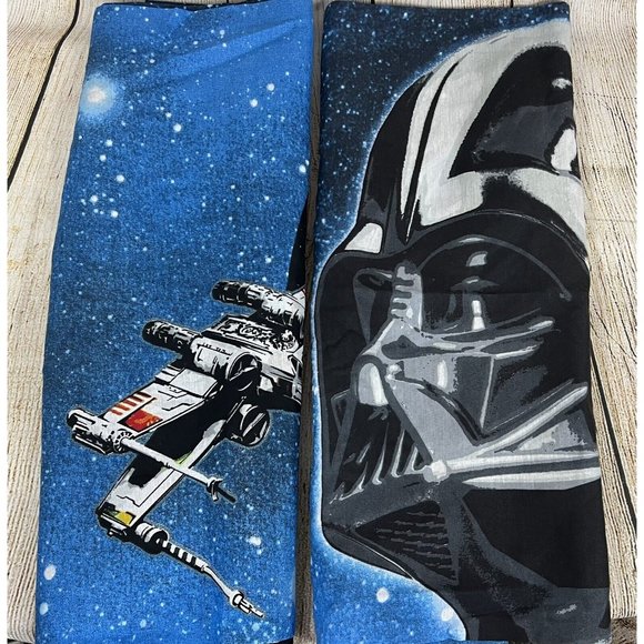 Star Wars Pillowcases Set of 2 Lucas Film LTD 20 x 30 Darth Vader X-Wing - Picture 3 of 5